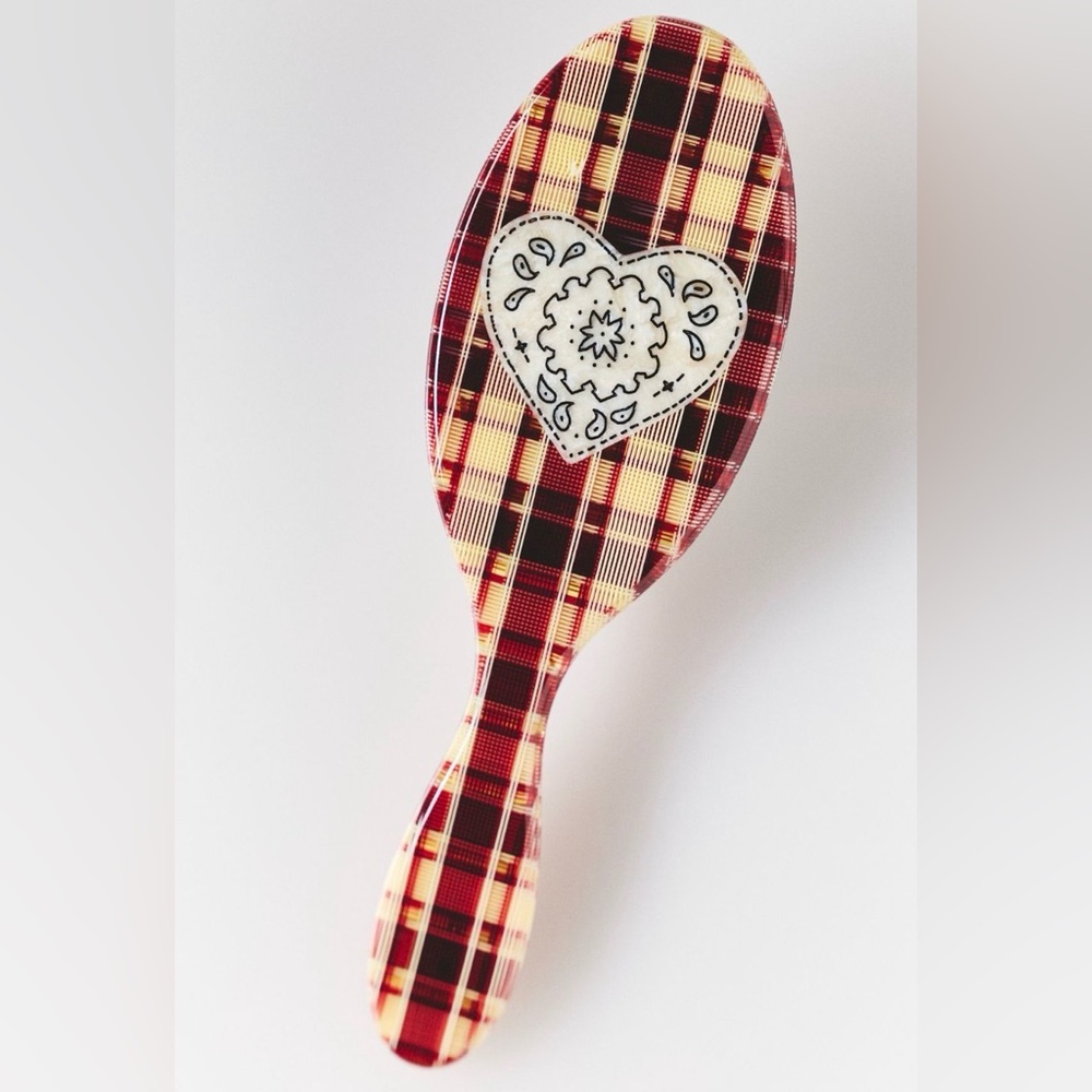 Anthropologie Solar Eclipse Handpainted Acetate
Hair Brush in Paisley Heart NEW